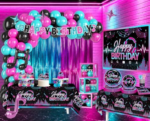 Cocomigo 303pcs Music Birthday Decorations, All-in-One Set Serves 25 - Image 3