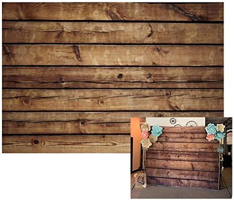 Wood Backdrops for Photography Rustic Brown Wooden Backdrop Banner LFEEY 9x6ft Vinyl Seamless Vintage Worn Wood Boards Background Newborn Baby Adults Wedding Birthday Party Decorations Props - Image 2