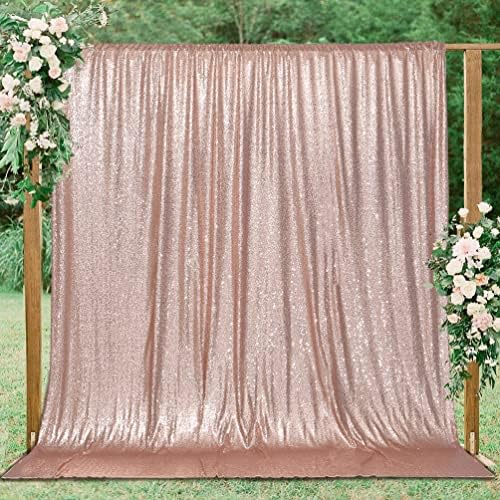PartyDelight Rose Gold Sequin Backdrop Curtains 6x8ft - Image 5
