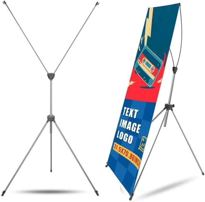 EKSPRINT X Banenr Stand, Adjustable Fit Banner 23 x 63 to 32 x 78 Inch, X Banner Holder Stand with Portable Travel Bag for Display, Store, Wedding, Graduation, Outdoor Indoor Events (Only Stand) by EKSPRINT