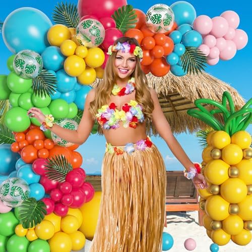 Amandir 165Pcs Tropical Hawaiian Luau Balloon Arch Garland Kit - Image 4