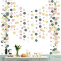 Outus 10 Pieces Dot Garland Banner Hanging, Sage Green,Pink,Gold by Outus
