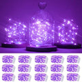 SmilingTown 15 Packs 20 Led Purple Fairy Lights Battery Operated 6.6ft Silver String Lights Waterproof Firefly Starry Light for DIY Table Centerpieces Wedding Halloween Christmas Party Decor by SmilingTown