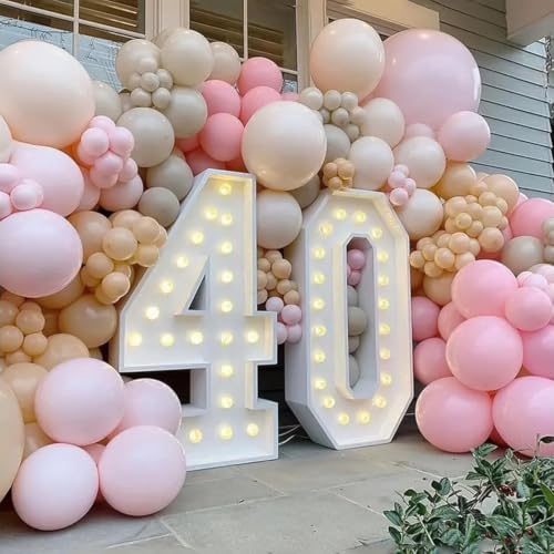 Pink White Balloon Arch Kit, Double Stuffed Pastel Pink Ivory White Balloon Garland, Baby Pink Cream White Balloons with 3pcs 18Inch Clear Balloons for Girls Birthday Baby Shower Party Decorations - Image 4