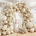 412pcs Sand White Balloon Garland Arch Kit 18 12 10 5 Inch Different Sizes Matte Neutral Latex Cream Balloons for Baby Shower Birthday Wedding Party Decoration by PAXILE