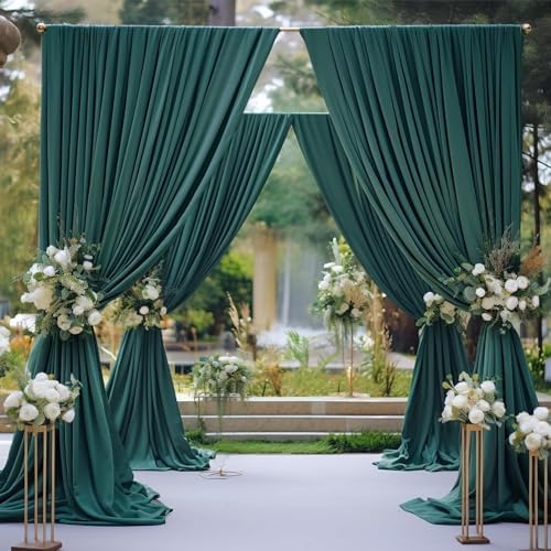 16x10FT Hunter Green Backdrop Curtains for Wedding Parties, Wrinkle Free Polyester Photography Backdrop Drapes for Baby Shower Birthday Parties Stage Background Stand Decorations 4x10ft,4 Panels - Image 7