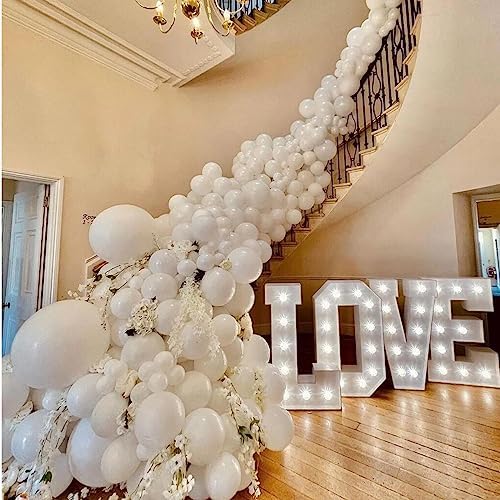 412pcs White Balloons 18 12 10 5 Inch White Balloon Garland Arch Kit Different Sizes Matte Latex Balloons for Baby Shower Birthday Wedding Party Decorations - Image 4