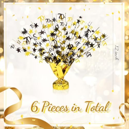 6 Pcs 70th Birthday Decoration Vintage 70th Table Centerpiece - Image 2