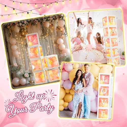 Ledido Transparent Balloon Boxes with 78 Letters Numbers Fairy Lights 5PCS - Image 6