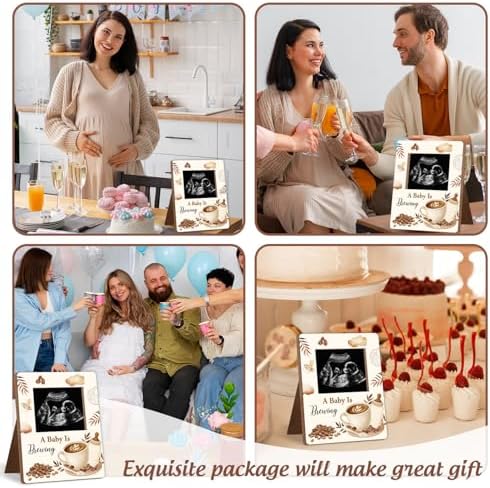 Coffee Themed Baby Shower Decorations Frame, Coffee Pattern Sonogram Picture Frame, New Mom Expecting Parents-to-Be Keepsake Gifts, “A Baby is Brewing” Little One Shower, Pregnancy Announcements - Image 7