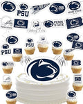 Penn State Cake Topper & Decorations, Graduation Party Supplies, PSU 42 Pcs by PartyKandyDecorGifts