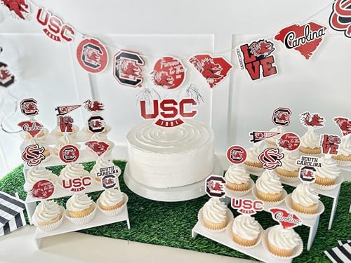 University of South Carolina Cupcake Toppers USC Party Supplies Banner 42Pc - Image 3