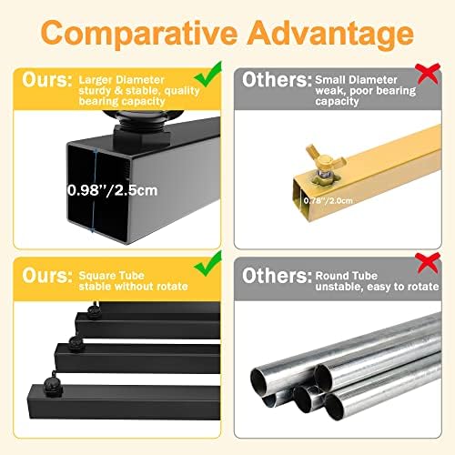 Putros Heavy Duty Backdrop Stand 8ft x 8ft Black Pipe and Drape Backdrop Stand Kit Adjustable Metal Backdrop Sand for Wedding Photobooth Exhibition Decoration - Image 2