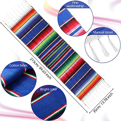 Tegeme 12 Pcs Mexican Table Runners 14 x 84 Inch Cotton,Elegant Style - Image 2