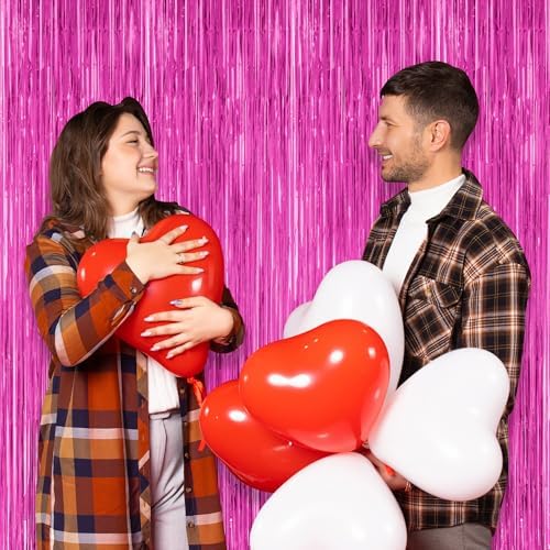 ZATAYE 2 Pack Rose Red Valentines Foil Curtain Streamer Decorations - Image 5