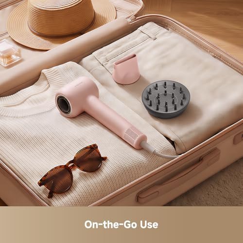 Dreame Gleam Travel Hair Dryer for Women, 110,000RPM High Speed Hair Blower with Diffusers, Fast Drying, 200M Negative Ions for Frizz-Free, Smart Heat Control, Compact Hair Dryer - Image 6