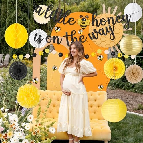 Kriyokiaa Bee Baby Shower Decorations, 15 Pcs Honey Bee Party Set - Image 4