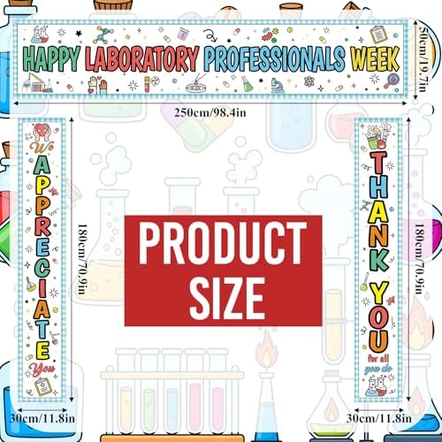 Smoothnovelty 3 Pcs Multicolor Laboratory Professionals Week Banner - Image 3