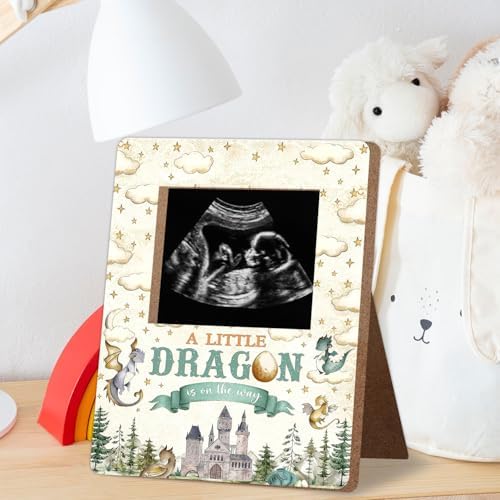 Dragon Baby Shower Decoration Frame, “A Little Dragon Is on the Way” Baby Shower Decoration, New Mom Expecting Parents-to-Be Keepsake Gifts, Pregnancy Milestone Keepsake, Gender Reveal Gifts - Image 3