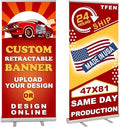 TFEN-Made in USA-Custom Pop up Banner Aluminum Retractable Banner 47"x81", with Stand Roll up Banner for Business, Trade Shows, Stores, Advertising, Events, Custom Banners by TFEN