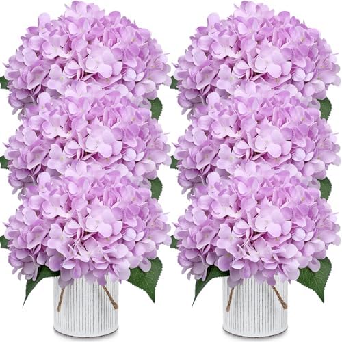 Set of 6 Artificial Flower Table Centerpieces (Lilac, 6 X Flower Table Centerpieces) by XOETCP