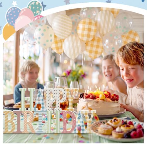 Novabright Happy Birthday Sign, Grid Polka Dots, No Glitter - Image 6