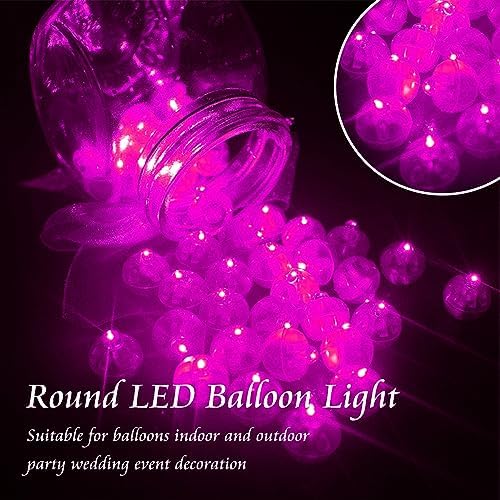 100pcs Balloon Lights Mini LED Lights Round Long Standby Time Multicolor Ball Light Paper Lantern Balloons Lights for Birthday Party Christmas Halloween Decoration with Hook (Pink, 100pcs) - Image 5