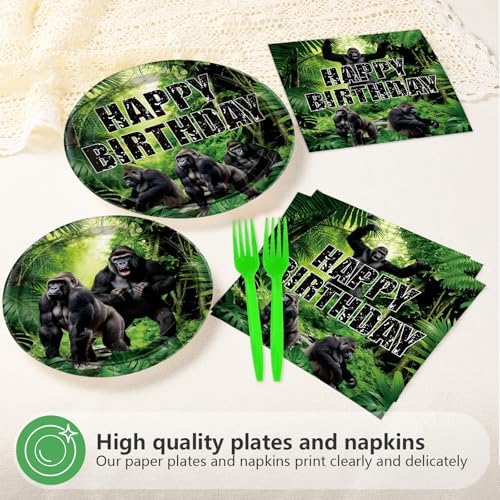 96Pcs Gorilla Birthday Party Decorations for Boys Baby Shower, Serves 24 - Image 3