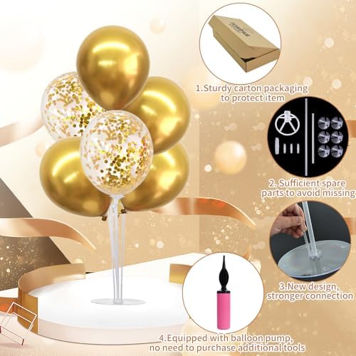 TONIFUL 4 Set Gold Balloon Stand Balloon Centerpieces for Table Decoration - Image 4