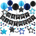 meowtastic Birthday Decorations Happy Birthday Banner with Honeycomb Balls by meowtastic%C2%AE%E2%80%94Idealforyourparty