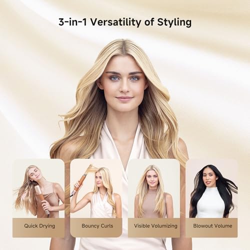DREAME AirStyle Suite Hair Styler & High-Speed Dryer, 110,000 RPM Motor, 3 Essential Snap-On Attachments for Curling, Volumizing & Fast Dry, Frizz Control, Cool Shot, Luxury Leather Travel Bag - Image 3