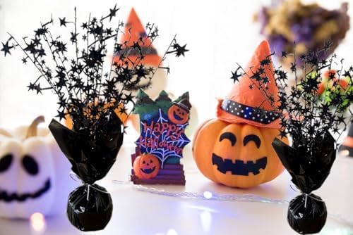 FUBININA 6 Pack Halloween Table Centerpieces Party Table Decoration Metallic Foil Spray Centerpiece Star Black Decor Indoor for Birthday Wedding Anniversary Graduation Holiday Party Supplies - Image 4
