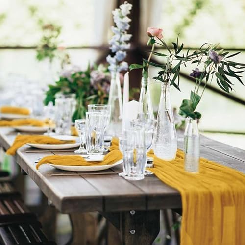 20 Pack Cheesecloth Table Runner 20 x 120 Inch, Gold - Image 6