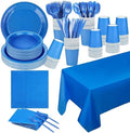 229PCS Blue Party Supplies Set Disposable Paper Plates Cups by TWOWYHI