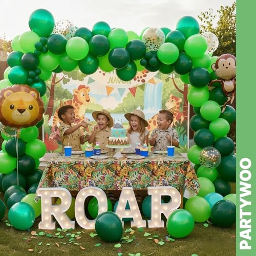 PartyWoo Green Balloons 66pcs 12 Inch Lime Emerald Hunter Forest Balloons - Image 7