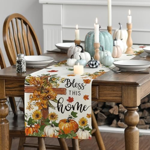 Artoid Mode 210 GSM Fall Table Runner Home Party Decor 13x120 Inch - Image 3