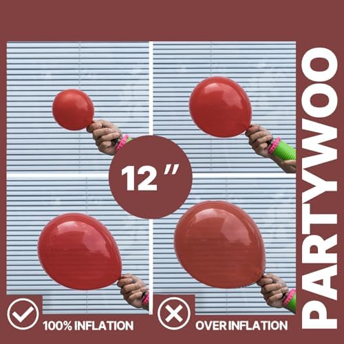 PartyWoo Burgundy White and Gray Balloons 66pcs 12 Inch Burgundy Balloons - Image 6