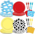 CHUNNIN 96PCS Cartoon Party Paper Plates and Napkins by CHUNNIN