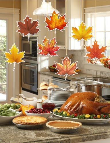 Fall Thanksgiving Hanging Decorations, Maple Leaf Ceiling Hanging Decor - Image 6