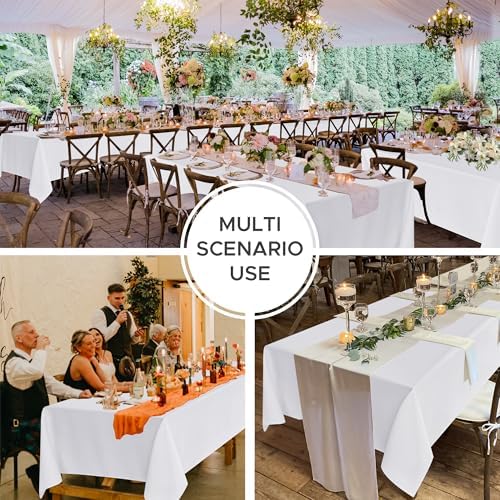 Fitable 8 Pack White Table Cloths 70x108 Inch for 6 Ft Rectangle Tables - Image 6