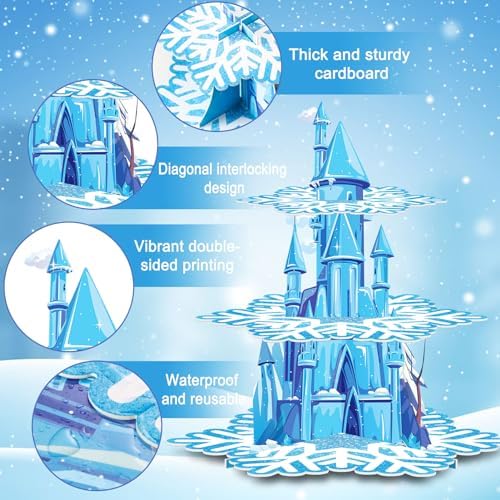 BenLouis 3Tier Frozen Cupcake Stand Birthday Party Decorations - Image 3