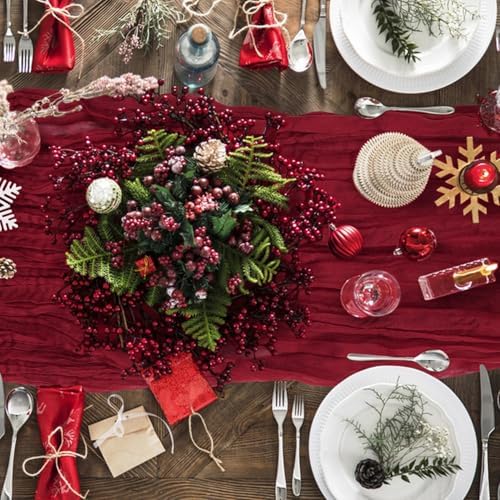 2 Pack Cheesecloth Table Runner 10Ft Christmas Gauze Boho Table Runners for Wedding Decor Bridal Shower Decorations Baby Shower Party(35" x 120") - Image 5