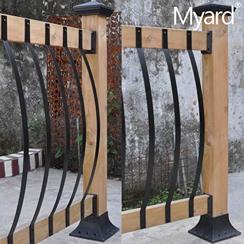 Myard 32-1/4 Inch Iron Deck Balusters, Arc Arch Style, Matte Black - Image 6