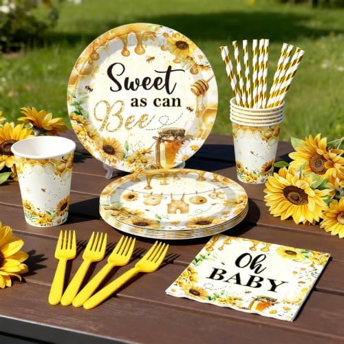 Cocomigo 257Pcs Bee Baby Shower Decorations, All-in-One Set for 25 Guests - Image 5