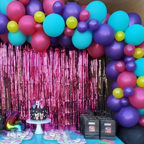 Rainbow Balloons, 50 Pcs Pink Purple Blue for Girls Birthday Decorations - Image 6