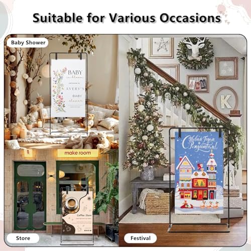Wedding Sign Stand,Welcome Poster Easel Stand,Black,1 Pack - Image 7