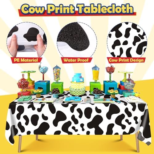 Winrayk 154Pcs Toy Inspired Story Birthday Party Decorations Supplies for Kids Teen, Balloon Arch with Backdrop Tablecloth Cow Print Balloons Star Rocket, Cartoon Game Girls Boys Birthday Party Decor - Image 6