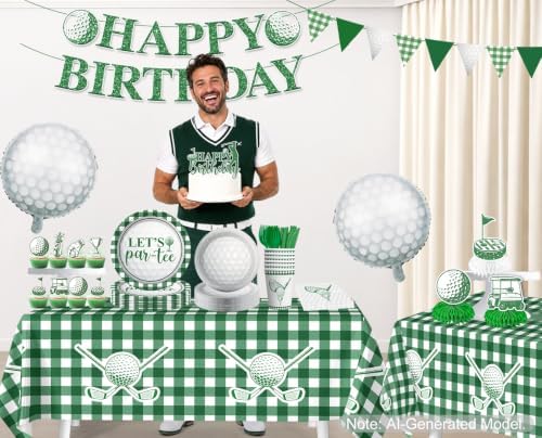 184Pcs Golf Party Decorations Tableware Set, 25 Serves - Image 3
