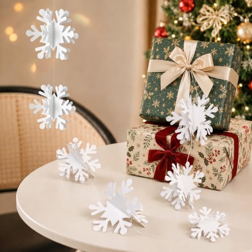 Hanging Snowflakes Garland Banner for Xmas, Winter Wonderland Party Decor - Image 7