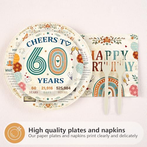 96Pcs Awesome Since 1966 Birthday Party Decorations Serves 24 - Image 5